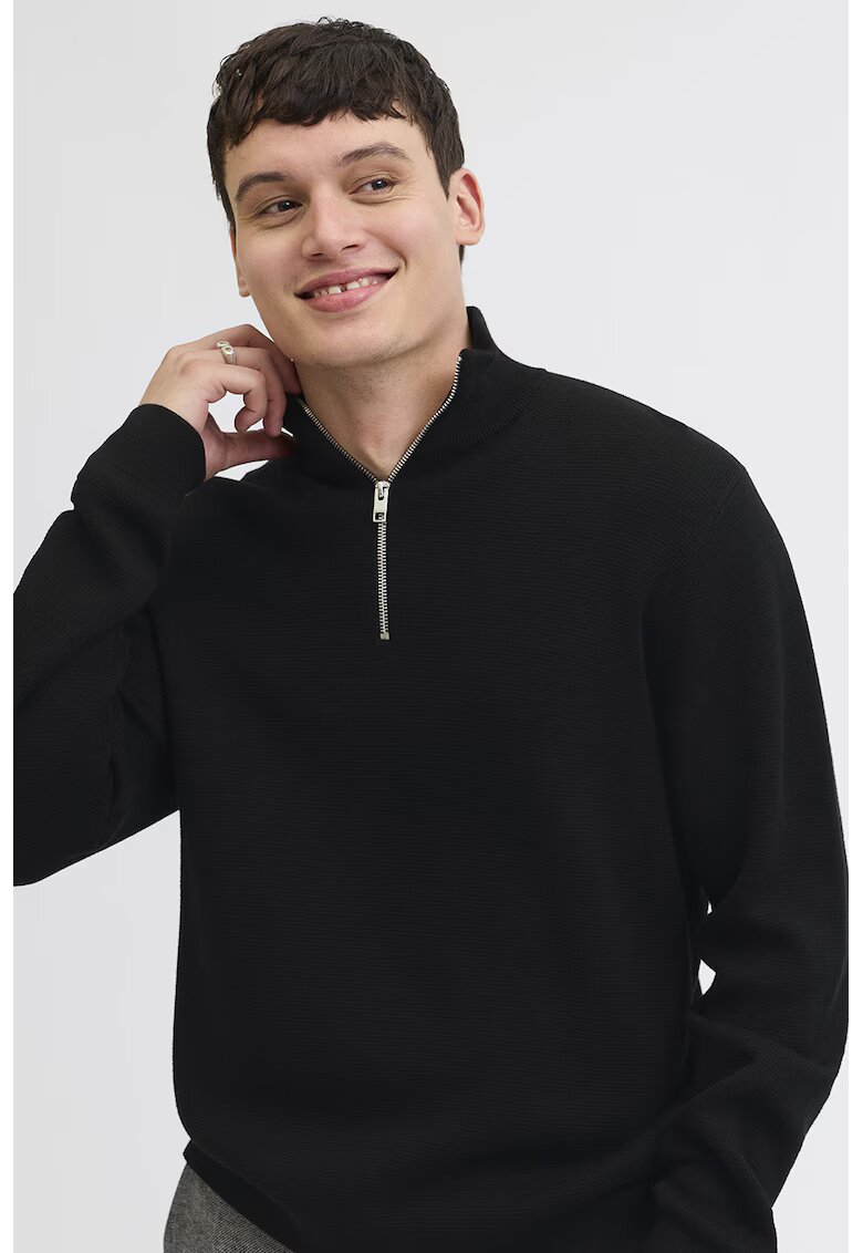 Jack & Jones Pulover cu fenta cu fermoar - Negru