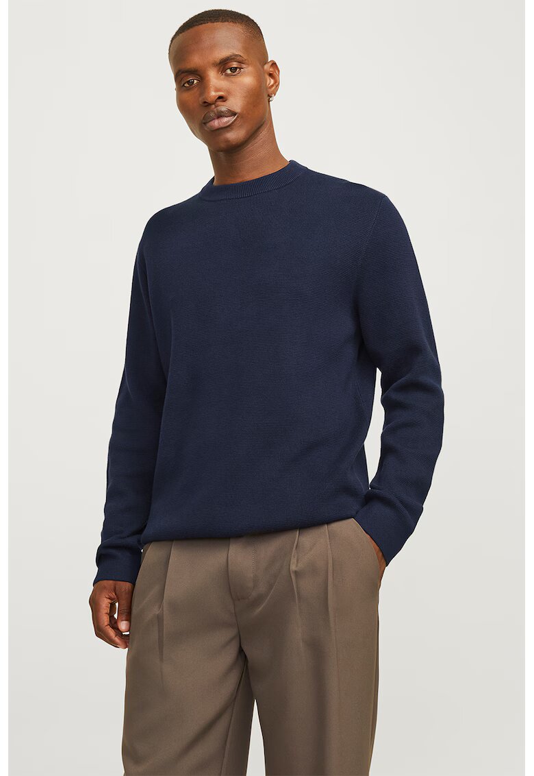 Jack & Jones Pulover de lana merinos cu decolteu rotund - Albastru ultramarin