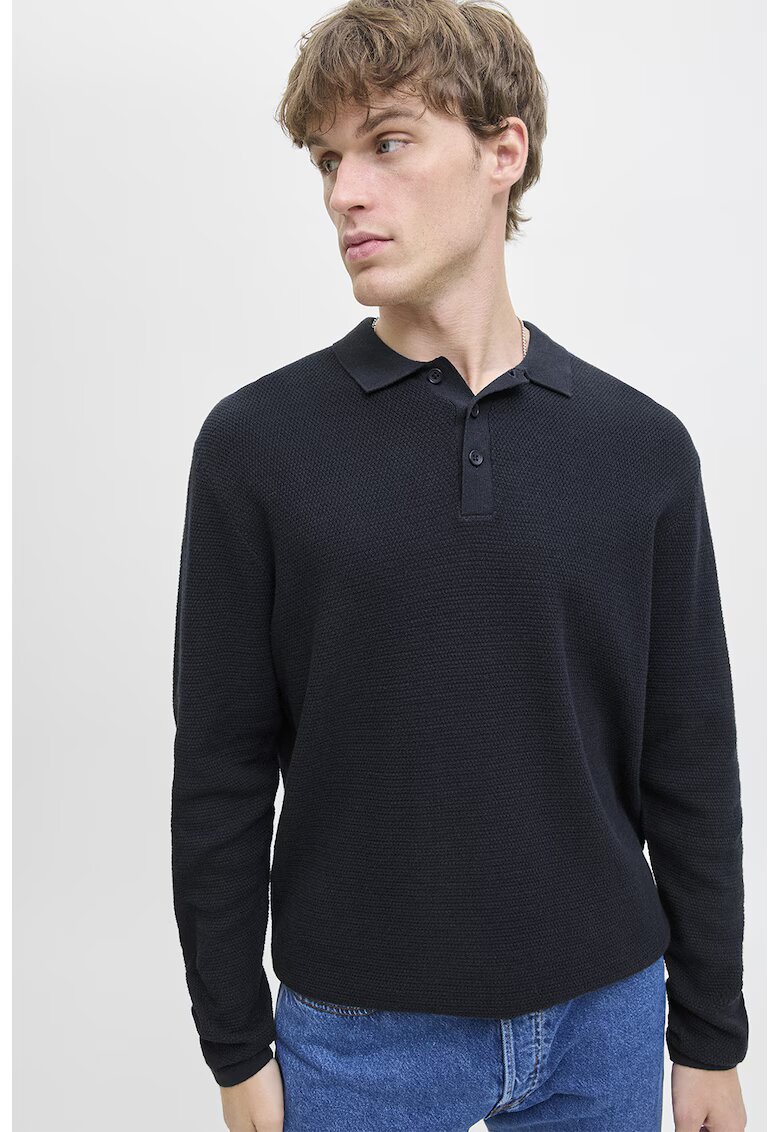 Jack  Jones Pulover din amestec de bumbac cu model uni - Albastru ultramarin