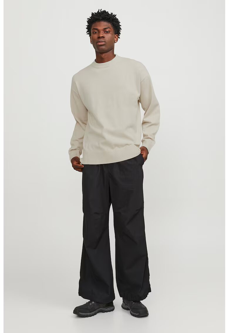 Jack & Jones Pulover din amestec de bumbac organic cu decolteu la baza gatului - Bej deschis