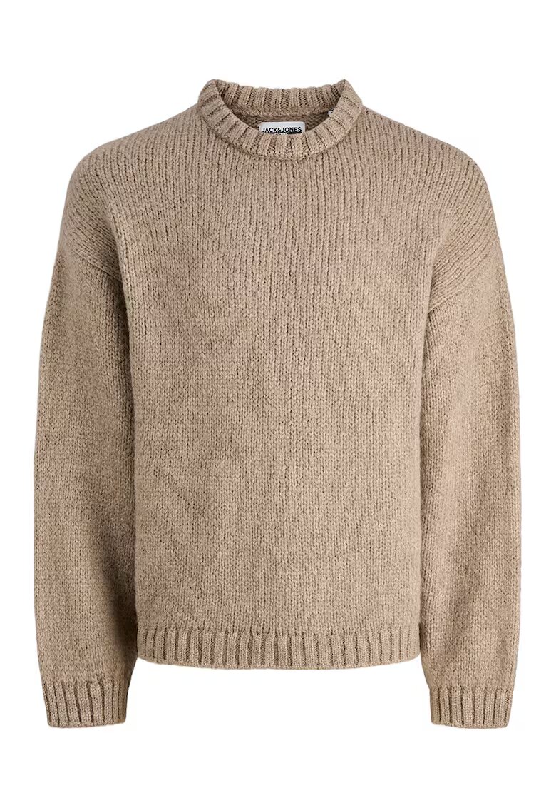 Jack & Jones Pulover supradimensionat cu decolteu la baza gatului - Maro taupe deschis