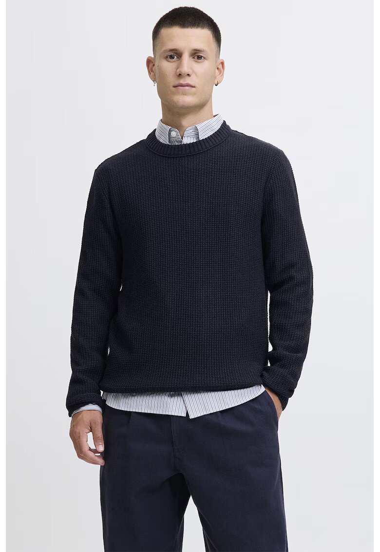 Jack  Jones Pulover tricotat cu decolteu la baza gatului - Albastru ultramarin