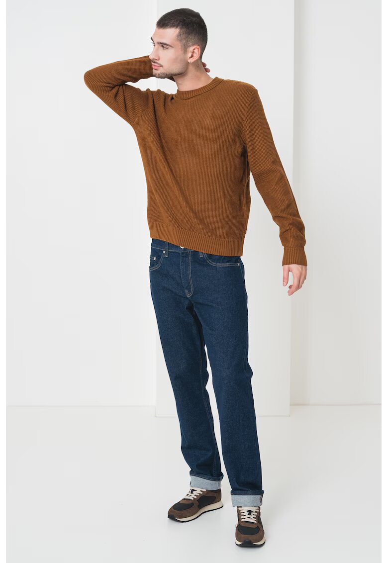 Jack & Jones Pulover tricotat cu decolteu la baza gatului - Caramel