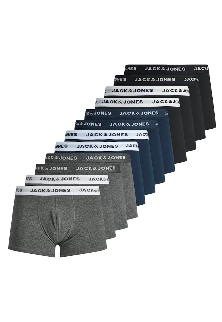 Jack  Jones Set de 12 perechi de boxeri cu banda logo in talie - Negru/Gri/Albastru