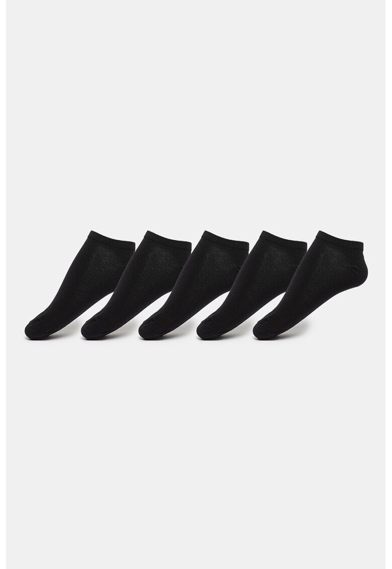 Jack  Jones Set de 5 perechi de sosete scurte - Negru
