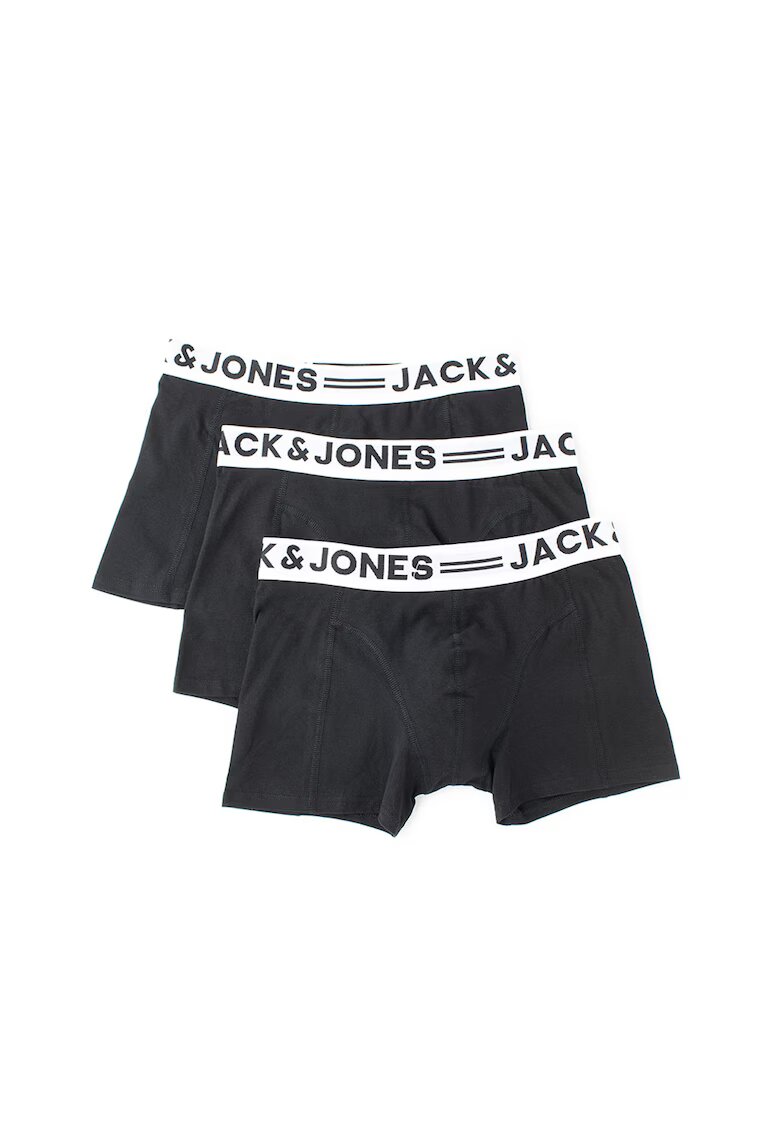 Jack  Jones Set de boxeri cu banda logo in talie - 3 perechi - Negru