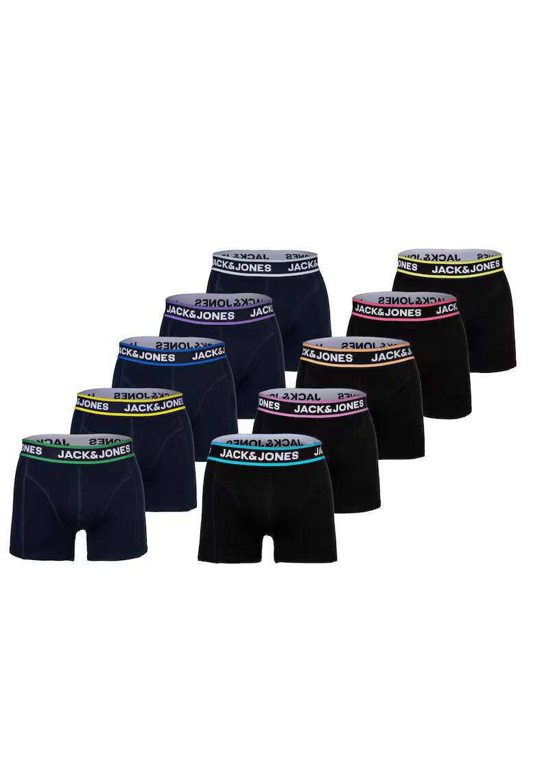 Jack  Jones Set de boxeri cu banda logo in talie Jaclimes - 10 perechi - Negru/Albastru