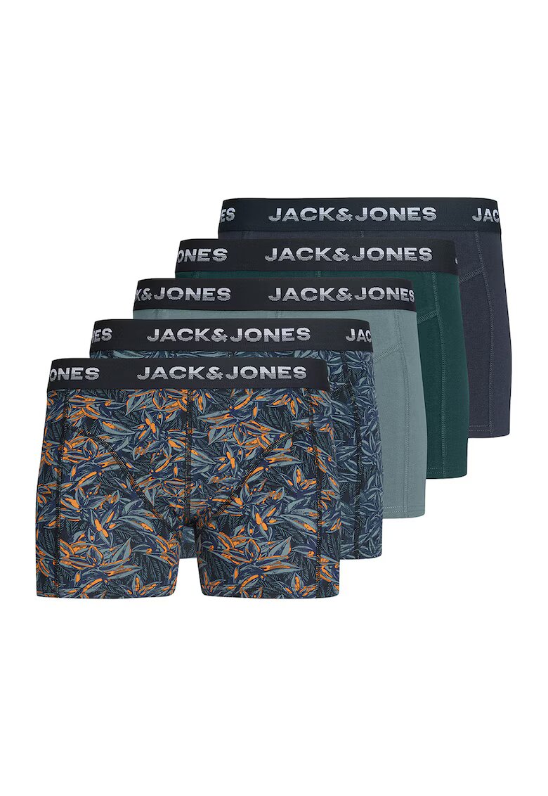 Jack  Jones Set de boxeri cu imprimeu grafic - Portocaliu/Verde pal/Albastru stins