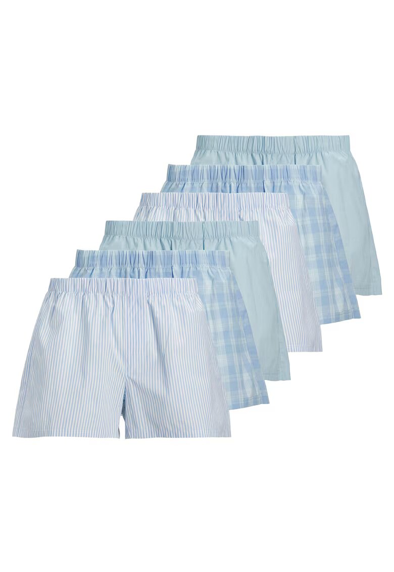 Jack  Jones Set de boxeri de bumbac cu talie elastica - 6 perechi - Albastru deschis