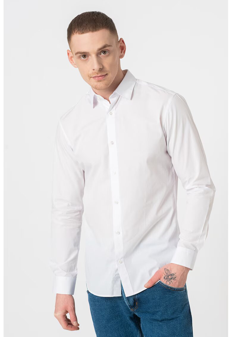 Jack & Jones Set de camasi slim fit cu guler amplu Joe - 2 piese - Alb/Negru