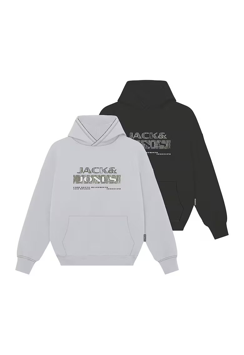 Jack  Jones Set de hanorace cu imprimeu logo - 2 piese - Alb/Negru