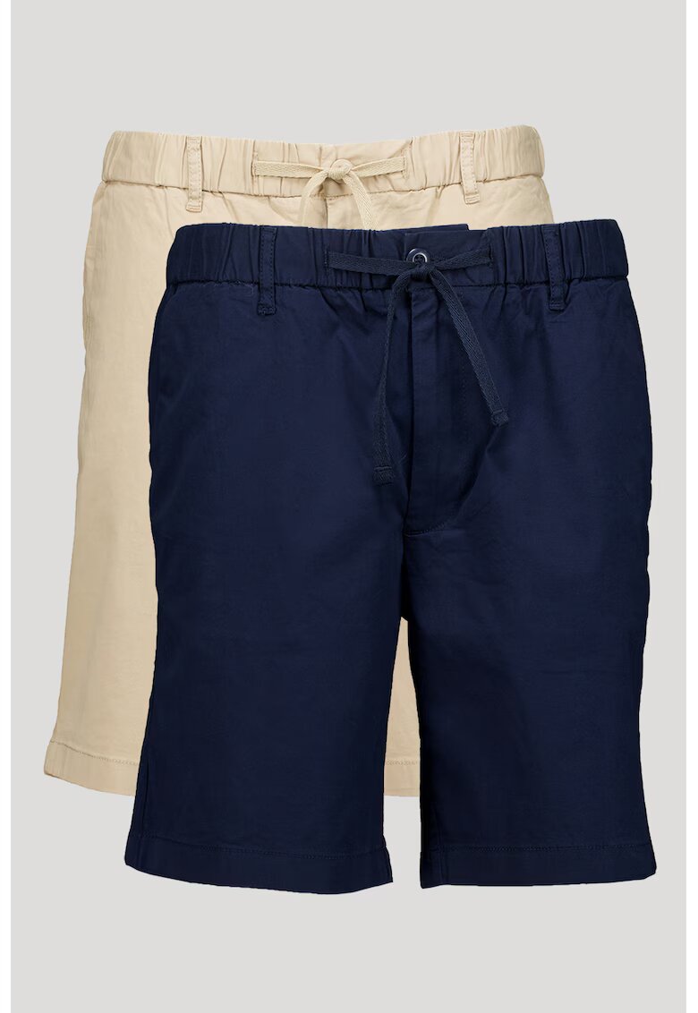 Jack  Jones Set de pantaloni cu model uni si buzunare laterale - 2 perechi - Bej deschis/Bleumarin