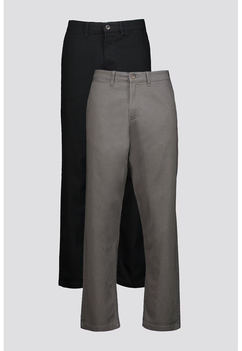 Jack  Jones Set de pantaloni drepti - 2 perechi - Negru/Gri inchis
