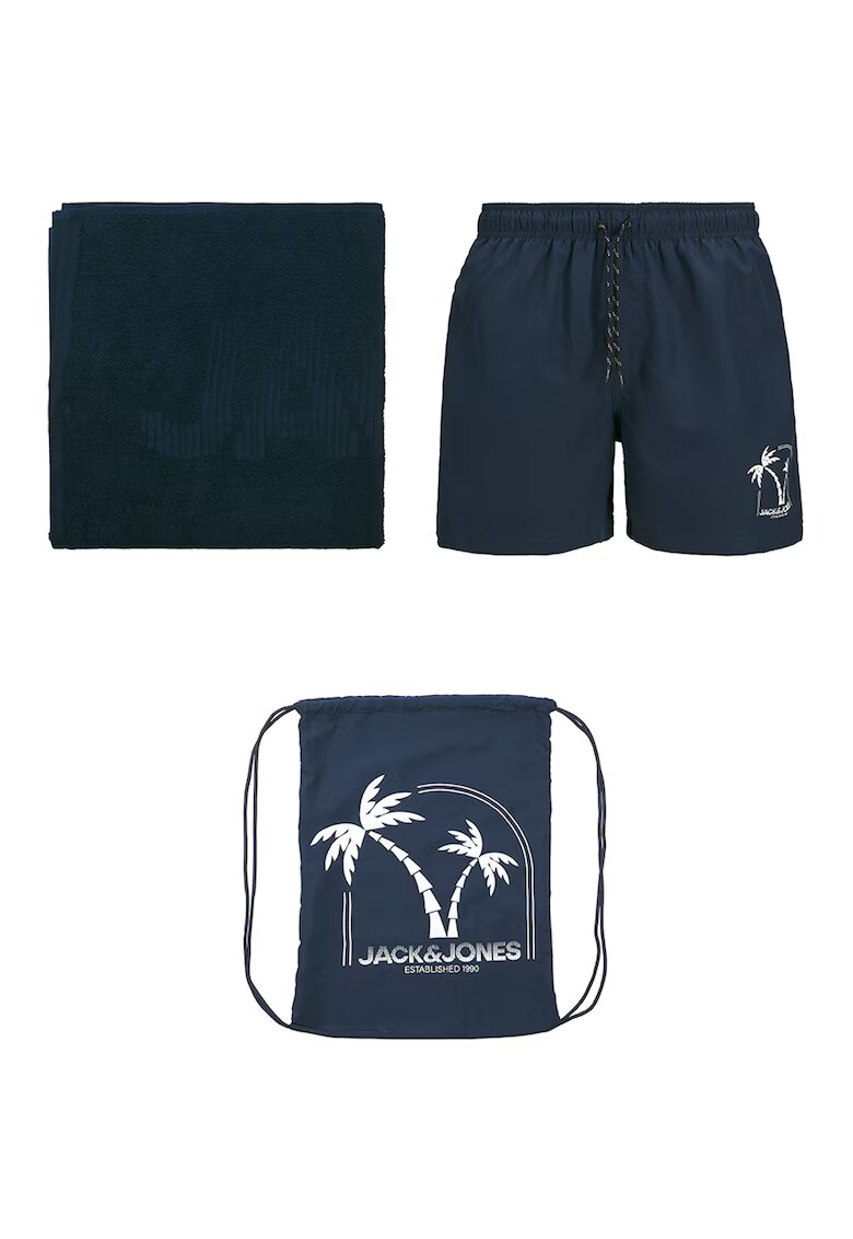 Jack  Jones Set de pantaloni scurti de baie si prosop - 2 piese - Albastru ultramarin