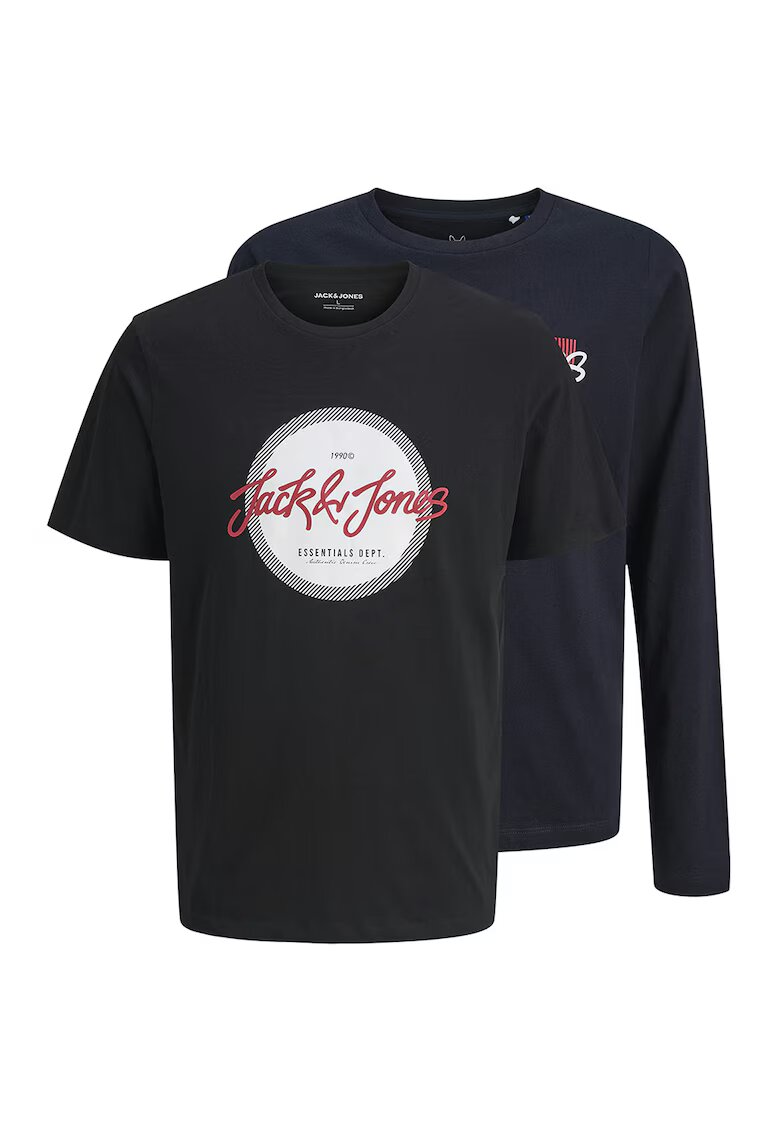 Jack  Jones Set de tricou si bluza cu imprimeu - Negru/Albastru ultramarin