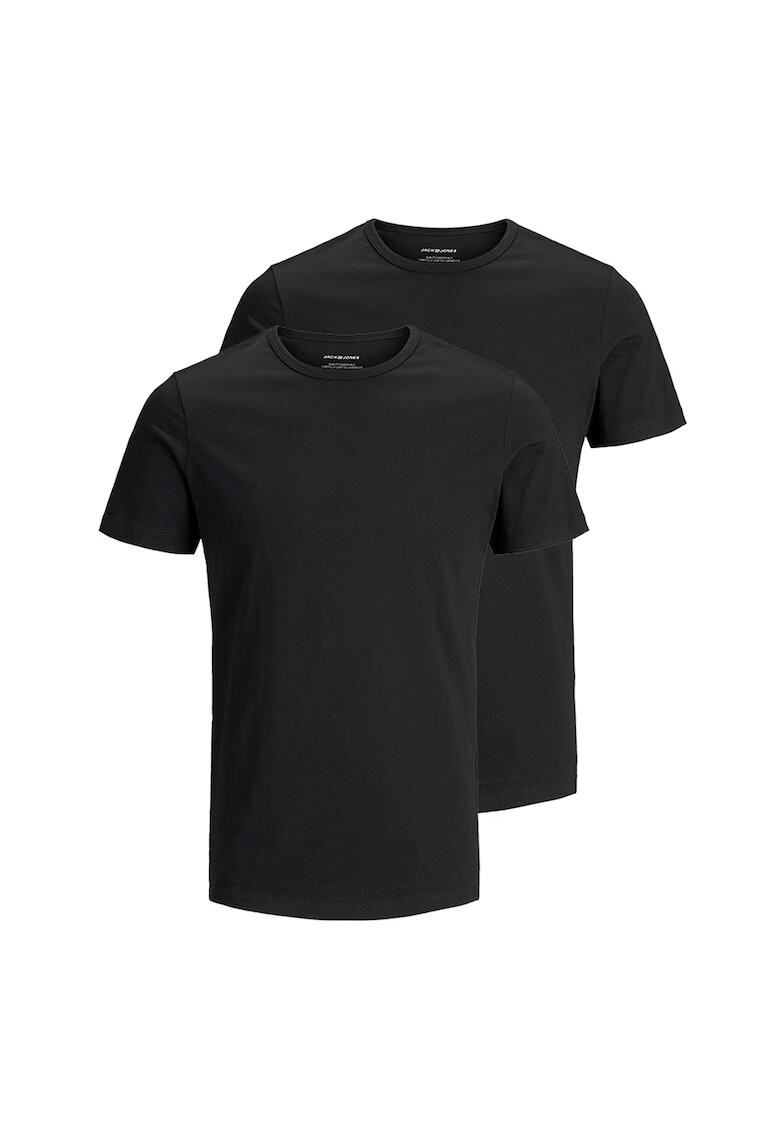 Jack  Jones Set de tricouri cu decolteu la baza gatului - 2 piese - Negru stins