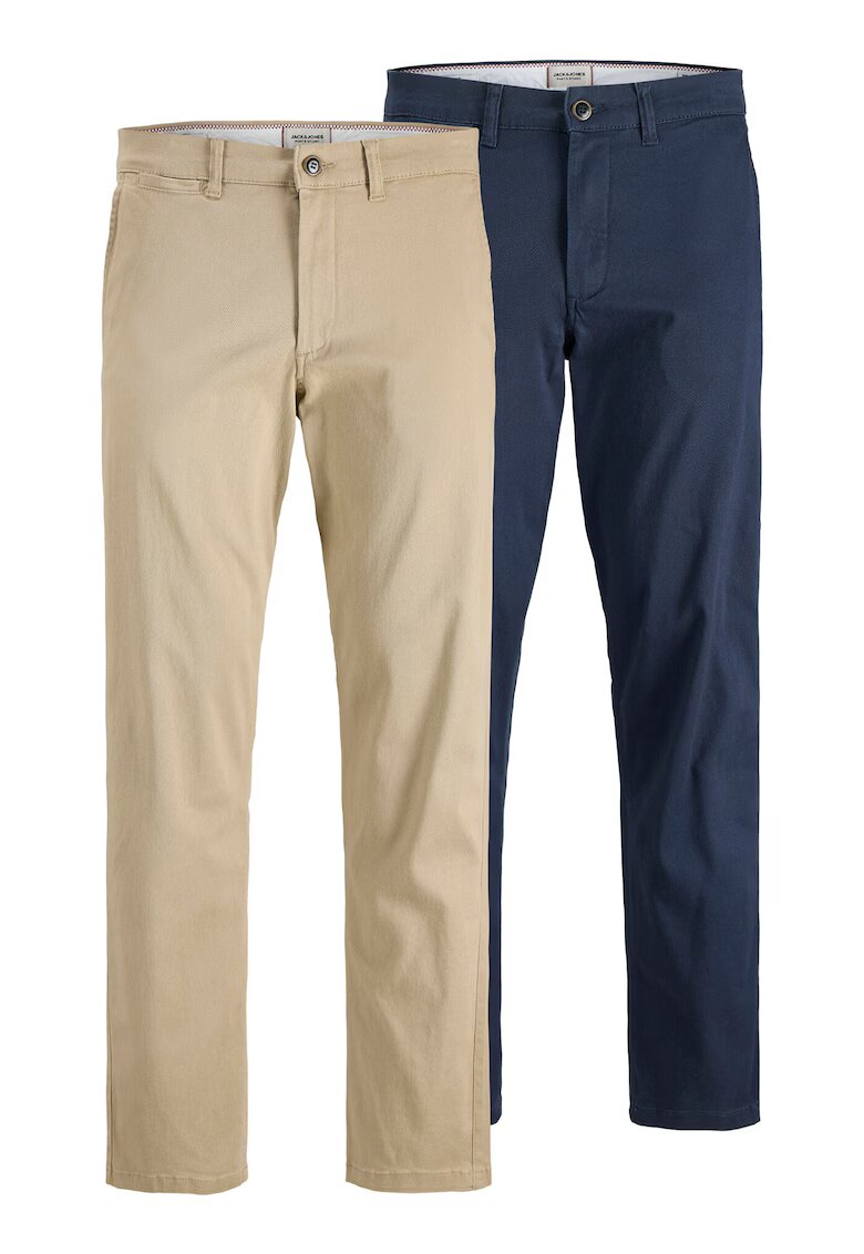 Jack & Jones Set pantaloni barbati bej - bleumarin - 2 culori - fabricat de calitate