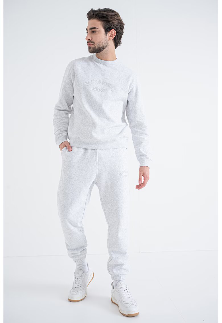 Jack & Jones Trening regular fit din amestec de bumbac organic - Gri deschis melange
