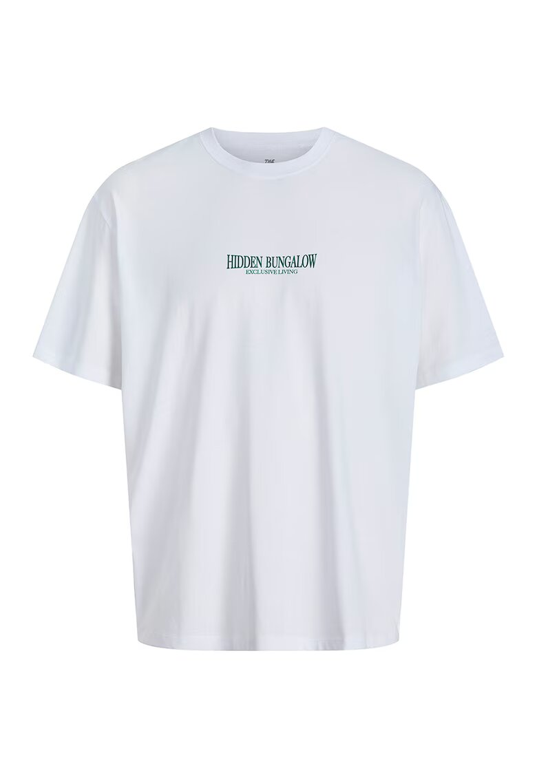 Jack & Jones Tricou cu decolteu la baza gatului si imprimeu - Verde/Alb optic