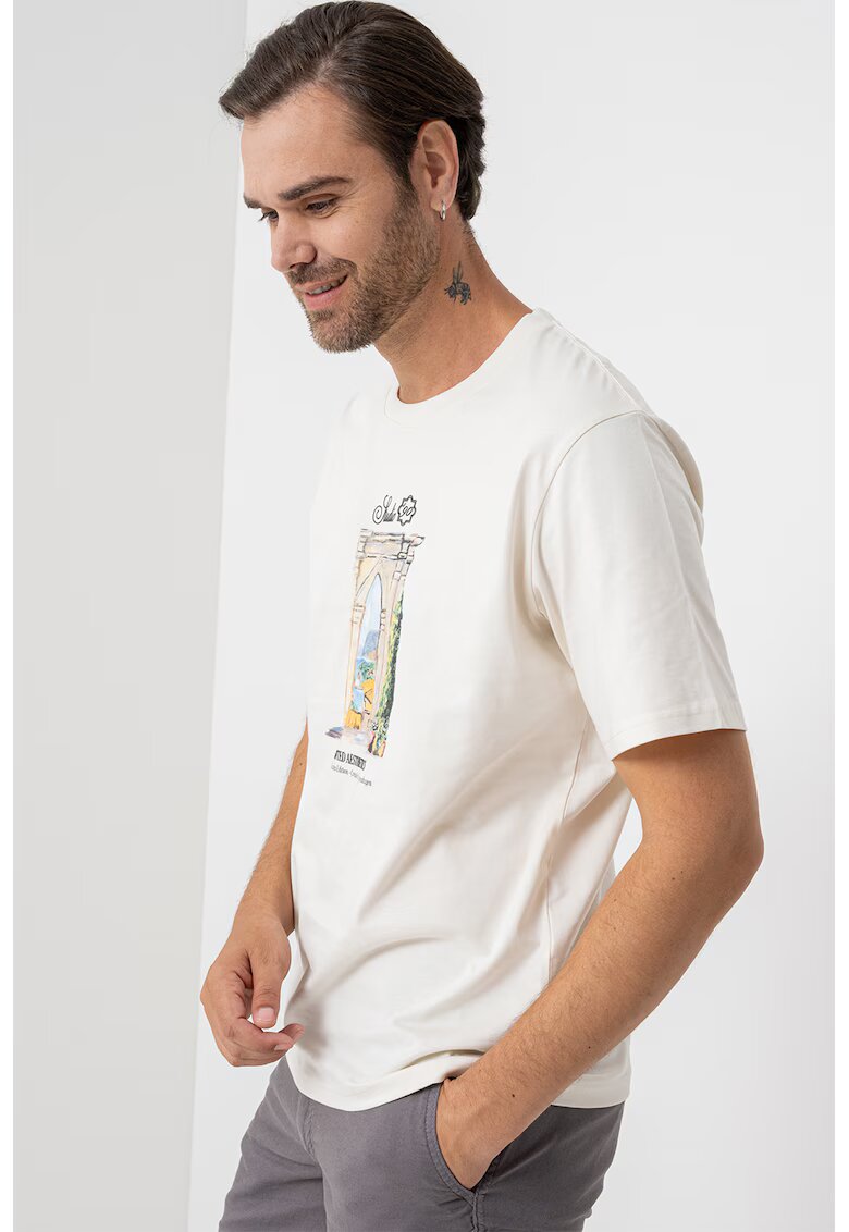 Jack  Jones Tricou cu imprimeu grafic - Galben pal/Negru stins
