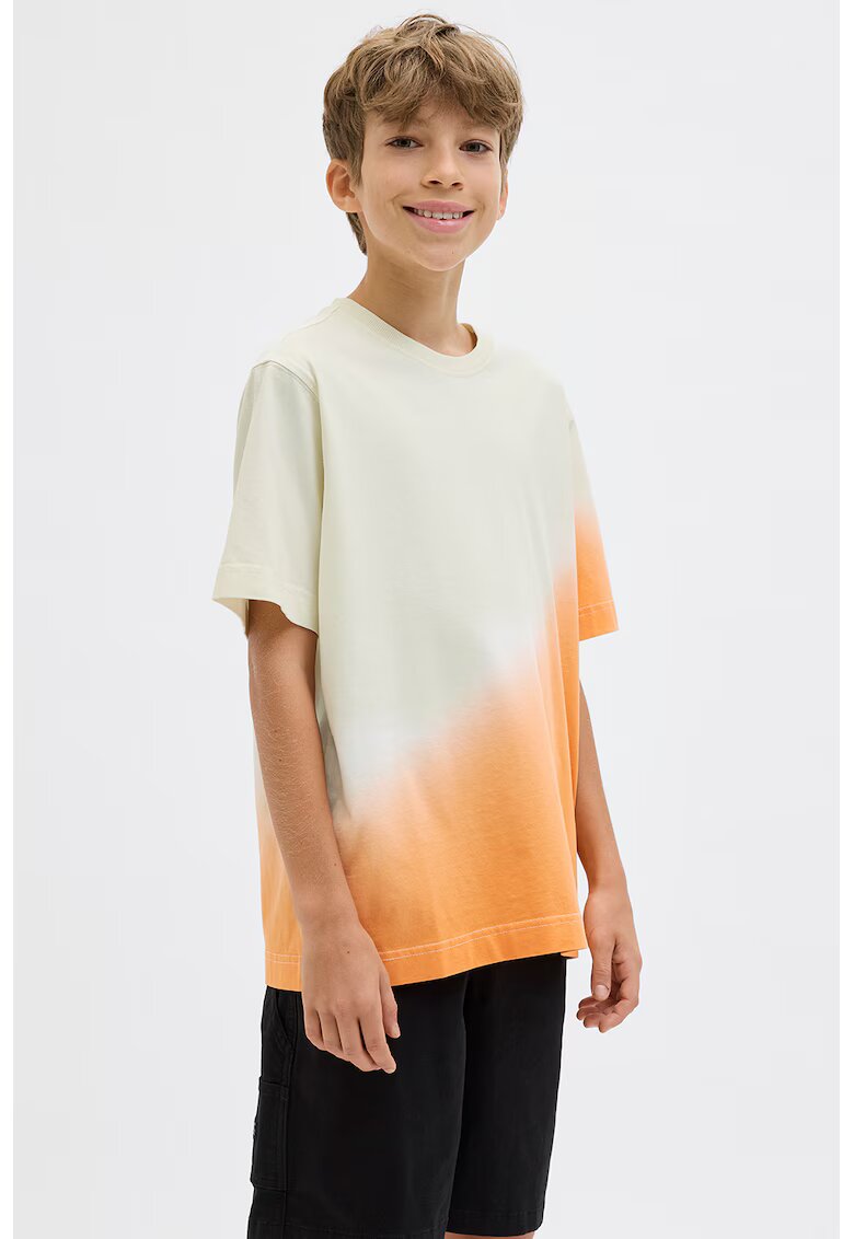 Jack  Jones Tricou cu imprimeu text pe partea din spate - Alb fildes/Portocaliu persan