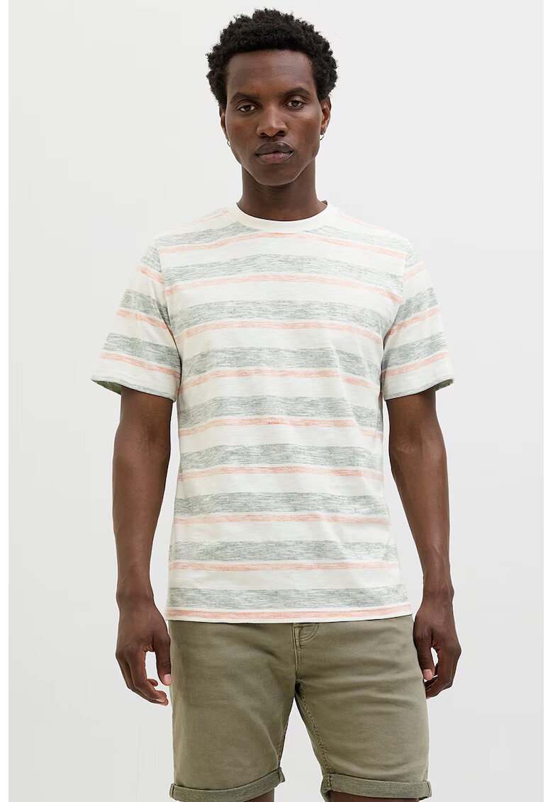 Jack  Jones Tricou cu model in dungi - Verde deschis