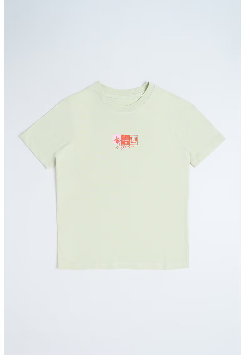 Jack  Jones Tricou de bumbac cu imprimeu grafic discret - Verde pal