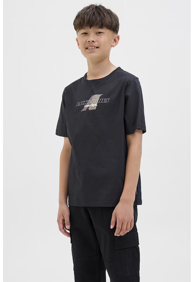 Jack & Jones Tricou de bumbac cu imprimeu logo - Negru stins/Rosu stins/Bej deschis