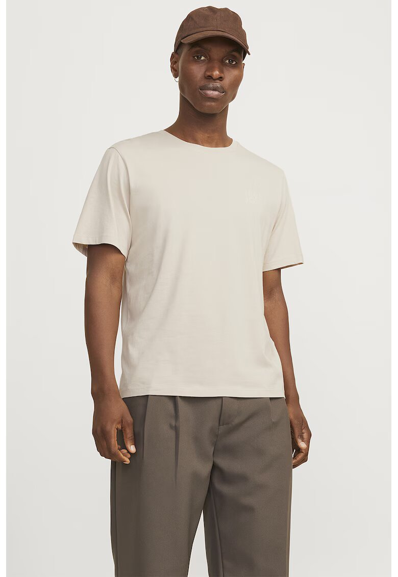 Jack & Jones Tricou de bumbac organic cu detaliu cu imprimeu logo cauciucat - Crem