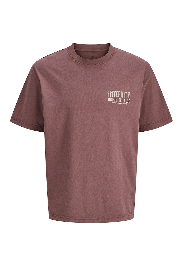 Jack & Jones Tricou de bumbac organic cu imprimeu pe partea din spate - Rosu stins