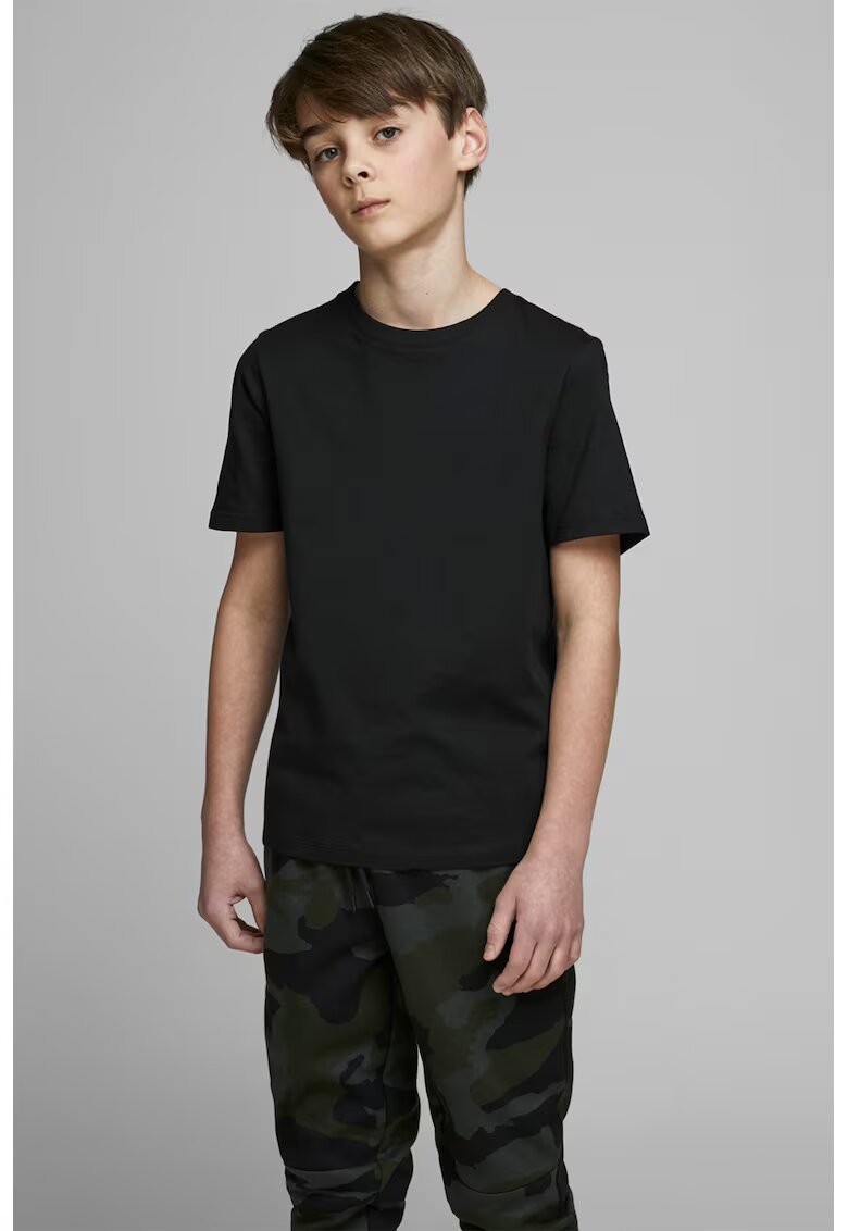 Jack  Jones Tricou din amestec de bumbac organic cu decolteu la baza gatului - Negru