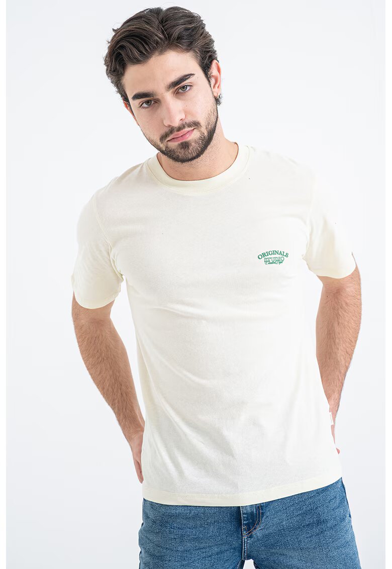 Jack & Jones Tricou din bumbac cu imprimeu - Crem