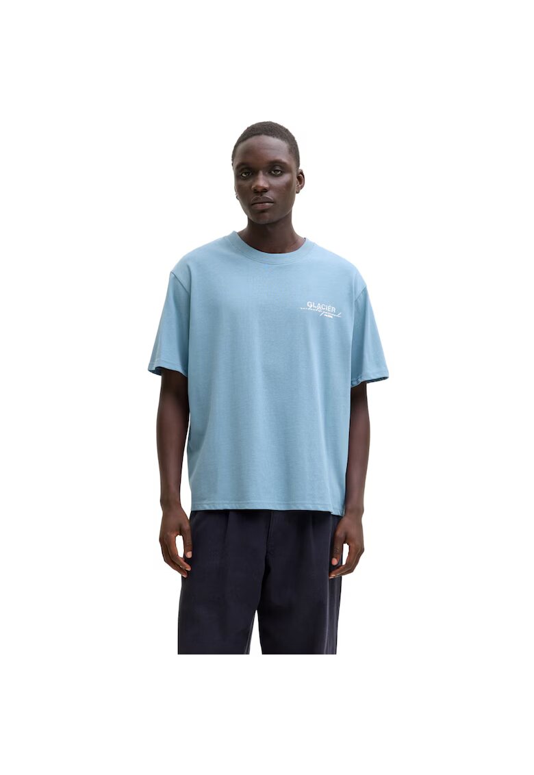 Jack & Jones Tricou JACK &JONES Crest Back Print 53469 - Albastru deschis