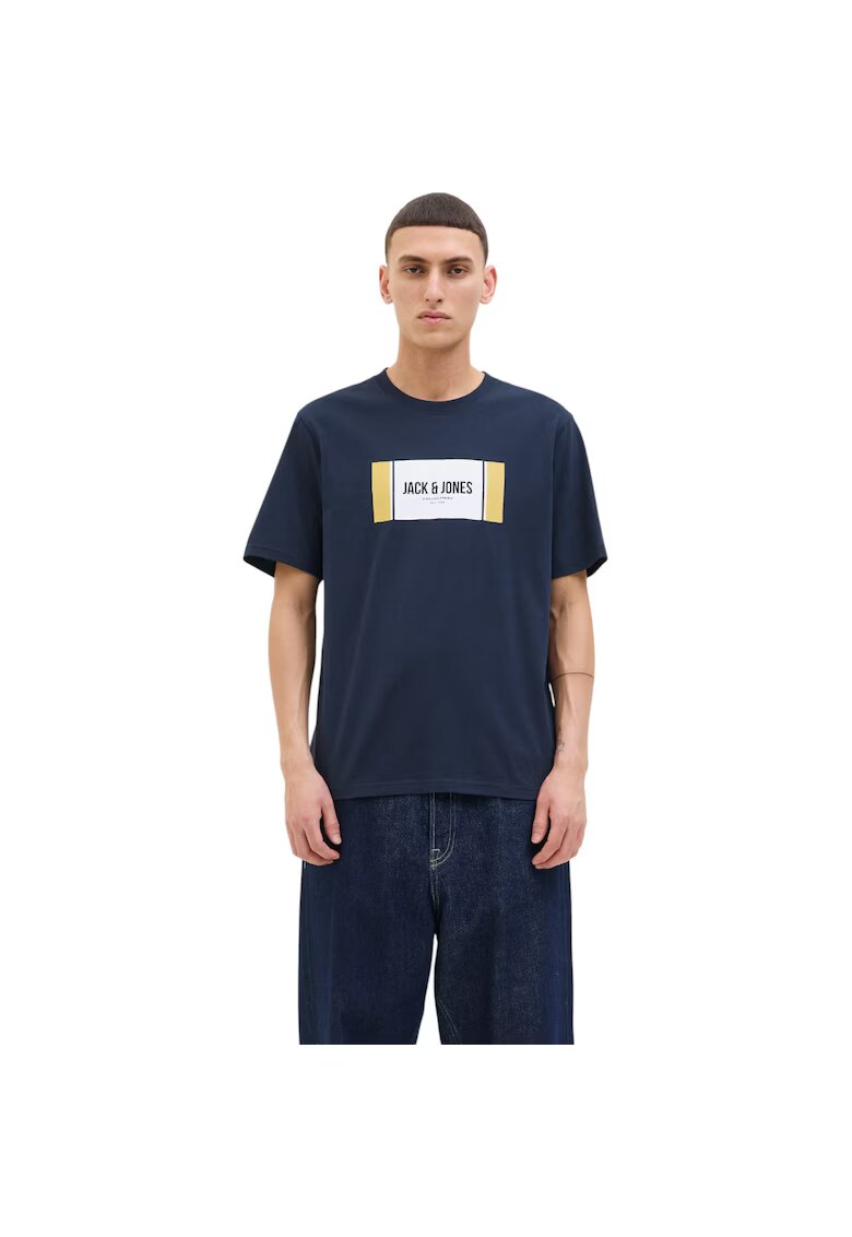 Jack  Jones Tricou JACK &JONES Hayato BTS LN 47436 - Albastru inchis