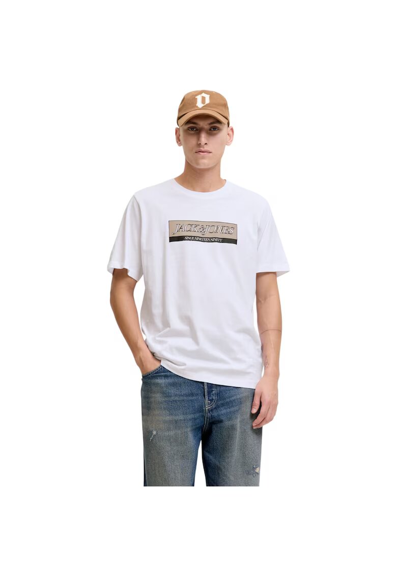 Jack  Jones Tricou JACK &JONES Inwood Block Branding 50177 - Alb