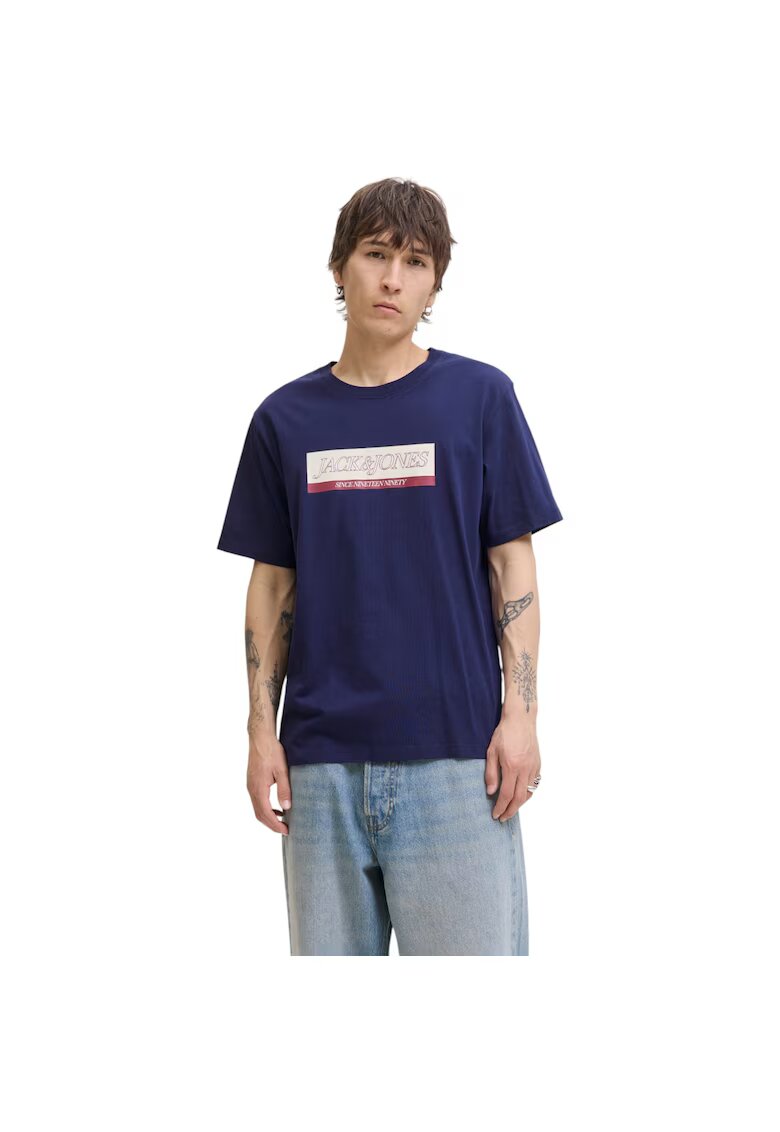 Jack  Jones Tricou JACK &JONES Inwood Block Branding 50185 - Albastru