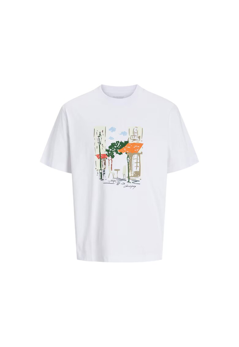 Jack & Jones Tricou JACK &JONES Manchester Sketch 39271 - Alb