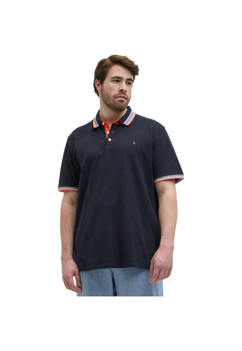 Jack  Jones Tricou JACK &JONES Paulos Polo SS PLS 47056 - Portocaliu/Albastru inchis