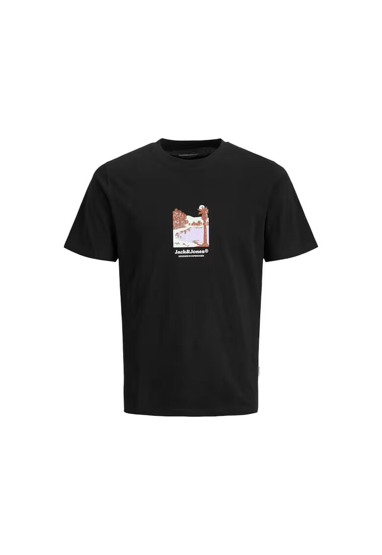 Jack  Jones Tricou JACK &JONES Split Graphic Front 40305 - Negru