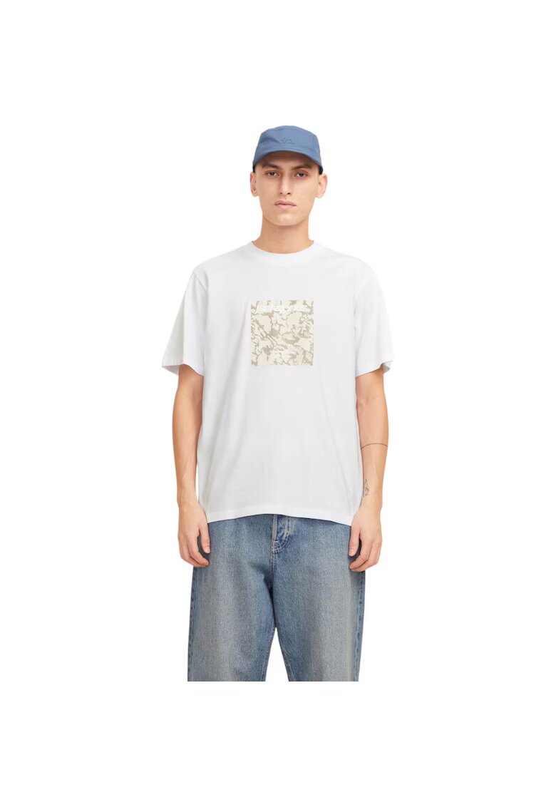 Jack  Jones Tricou JACK &JONES Tarmac Camo Front 39880 - Alb