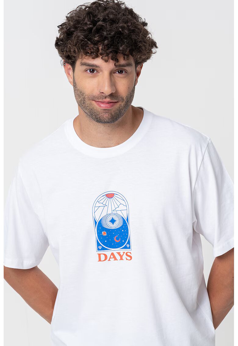 Jack  Jones Tricou lejer cu imprimeu pe spate - Alb optic