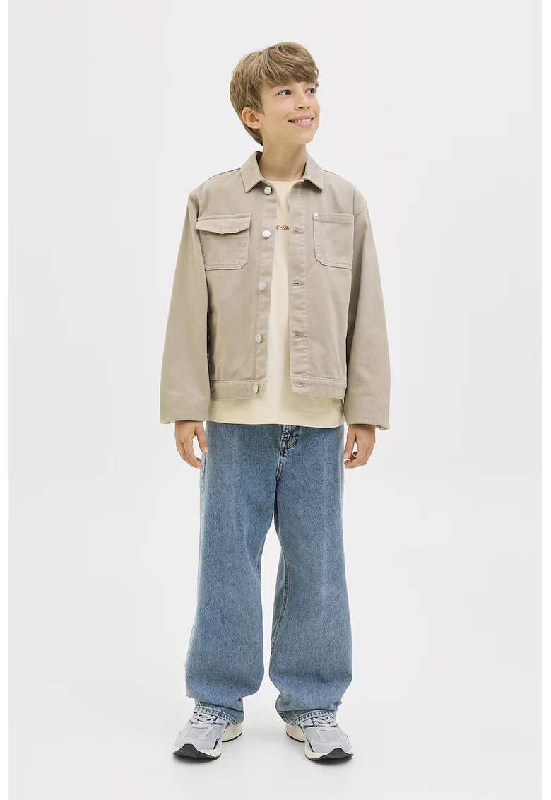 Jack & Jones Tricou lejer din bumba cu broderie - Portocaliu pal