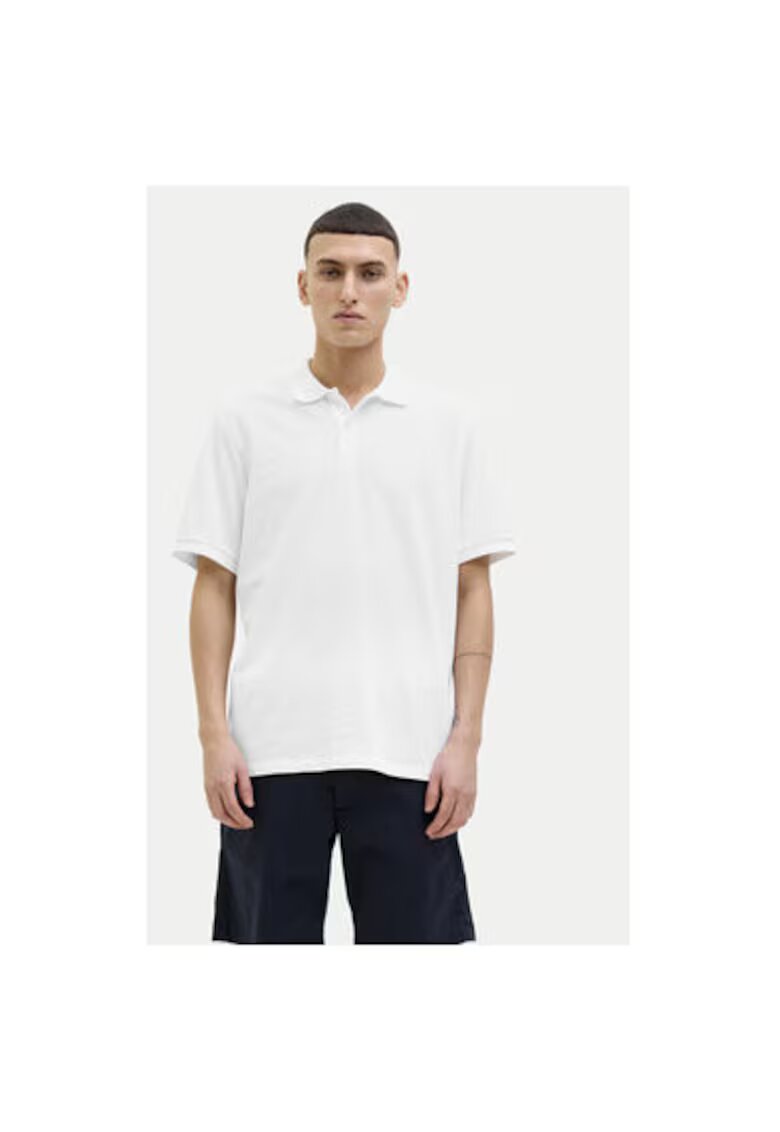 Jack  Jones Tricou polo barbati Jack Jones - 12270150 - Bumbac/Poliester - Alb - Alb