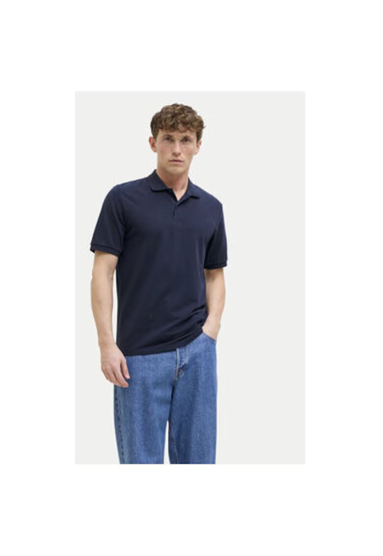 Jack  Jones Tricou polo barbati Jack Jones - 12270150 - Bumbac/Poliester - Bleumarin - Bleumarin
