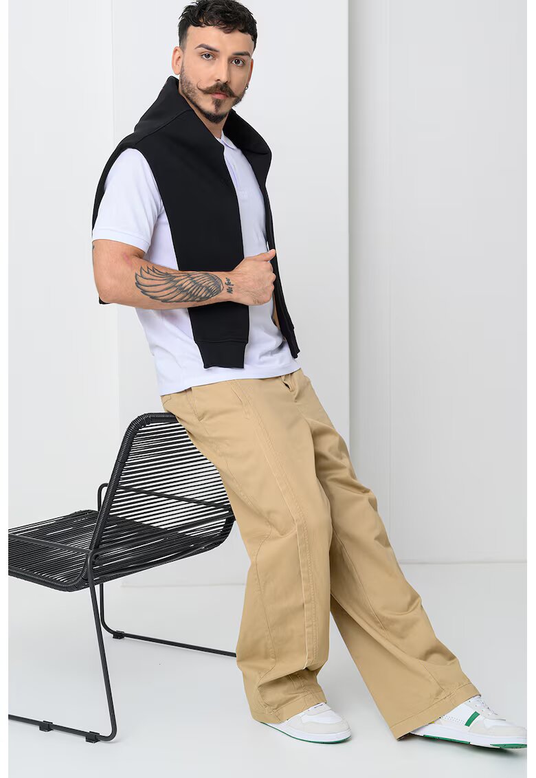 Jack  Jones Tricou polo de bumbac pique Brandy - Alb