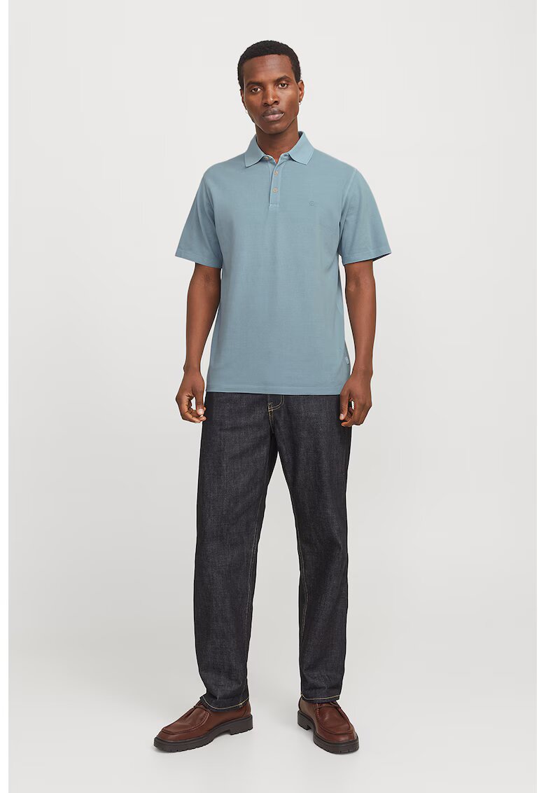 Jack & Jones Tricou polo din material pique William - Albastru deschis