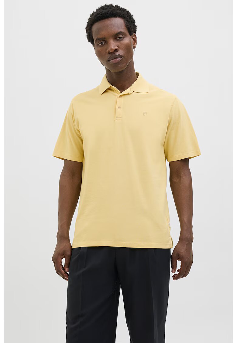 Jack  Jones Tricou polo din material pique William - Gri deschis