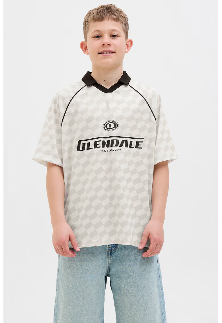 Jack  Jones Tricou polo lejer - Alb fildes/Negru stins