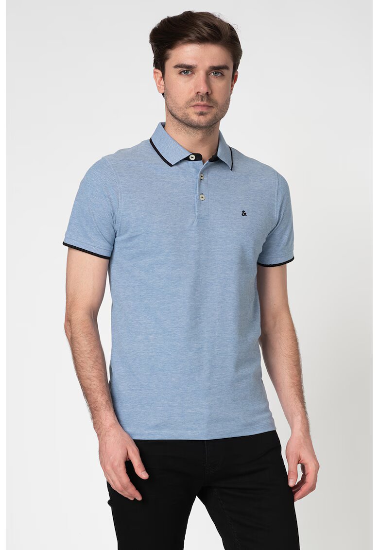 Jack & Jones Tricou polo slim fit de bumbac organic Paulos - Albastru lavanda