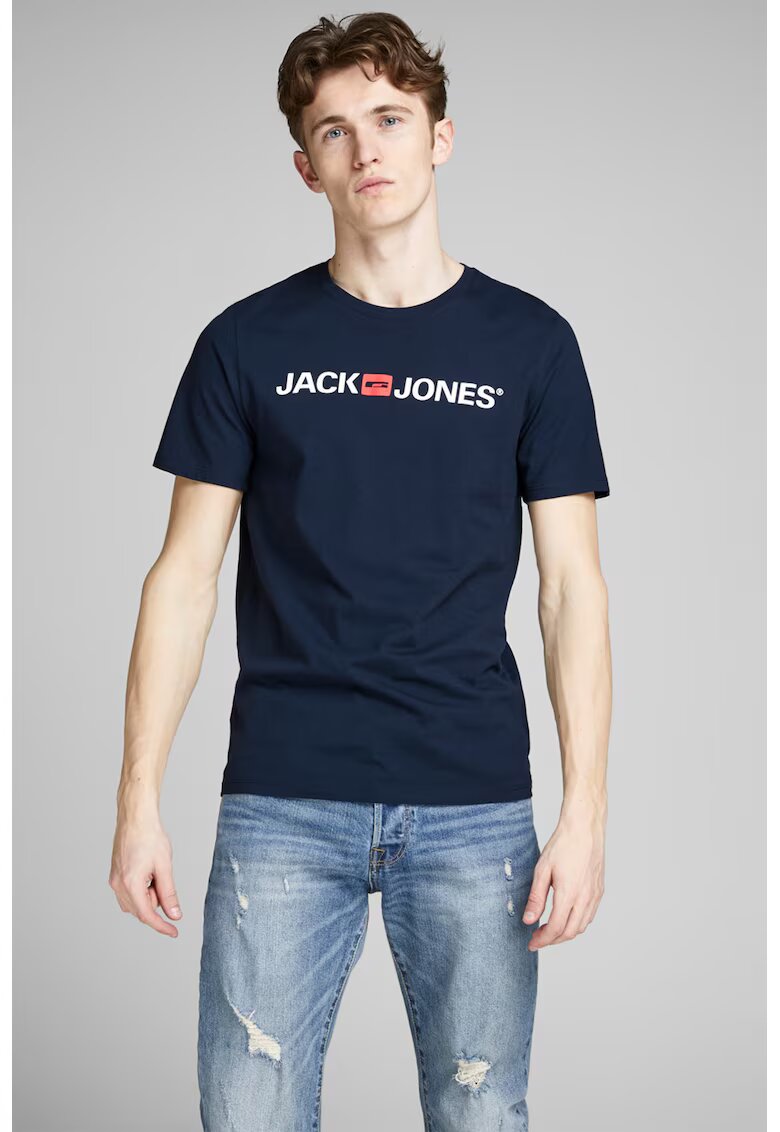 Jack  Jones Tricou slim fit cu imprimeu logo Classic - Bleumarin